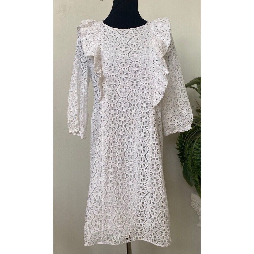 NWT Lilly Pulitzer Resort White Eyelet Lace Primm‎ Dress Size L, MSRP $218